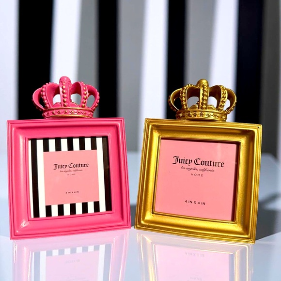 Juicy Couture Other - Juicy Couture Los Angeles NWT Set of 2 Pink & Gold Crown Picture Frames